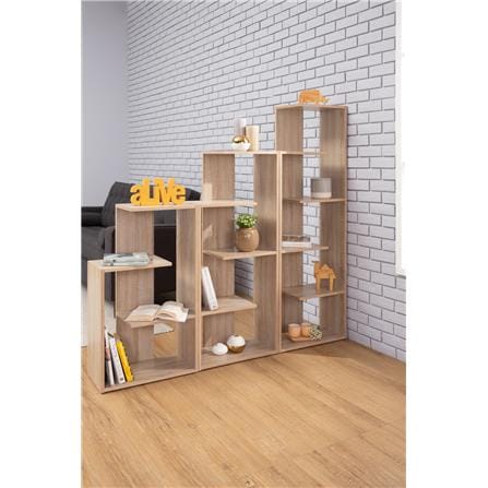 NUHOOM OPEN SHELF 3TIER CHICAGO HIGH DIVIDER HAHA OAK