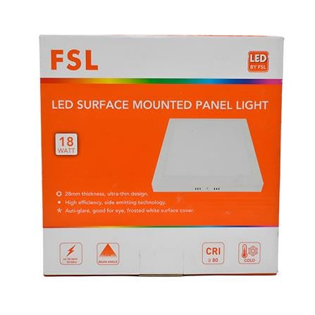 FSL SURFACE DOWNLIGHT LED 8" 24W WARM WHITE 3000K SQUARE WHITE