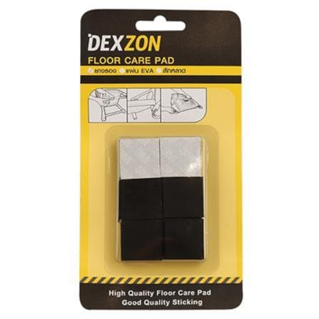 DEXZON SQUARE RUBBER PAD 25X3MM BLACK 12EACH