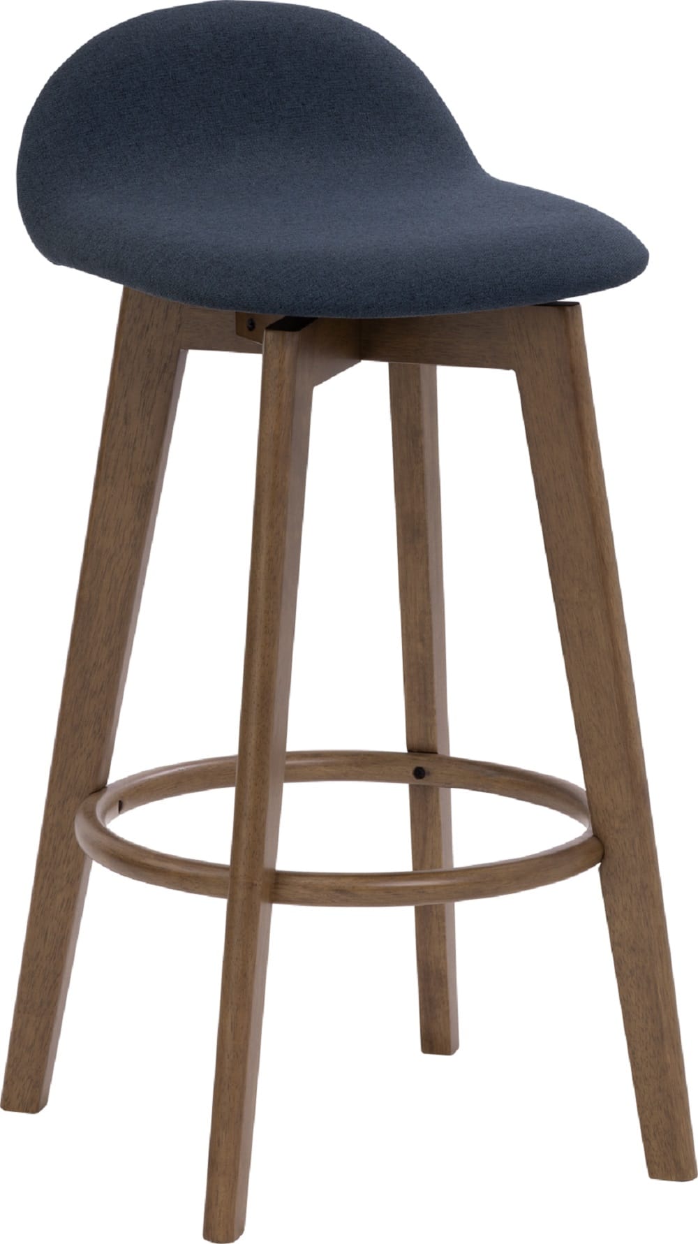 MORA BAR CHAIR IN COCOA COLOUR FRAME NAVY COLOUR CHALLIS FABRIC SEAT