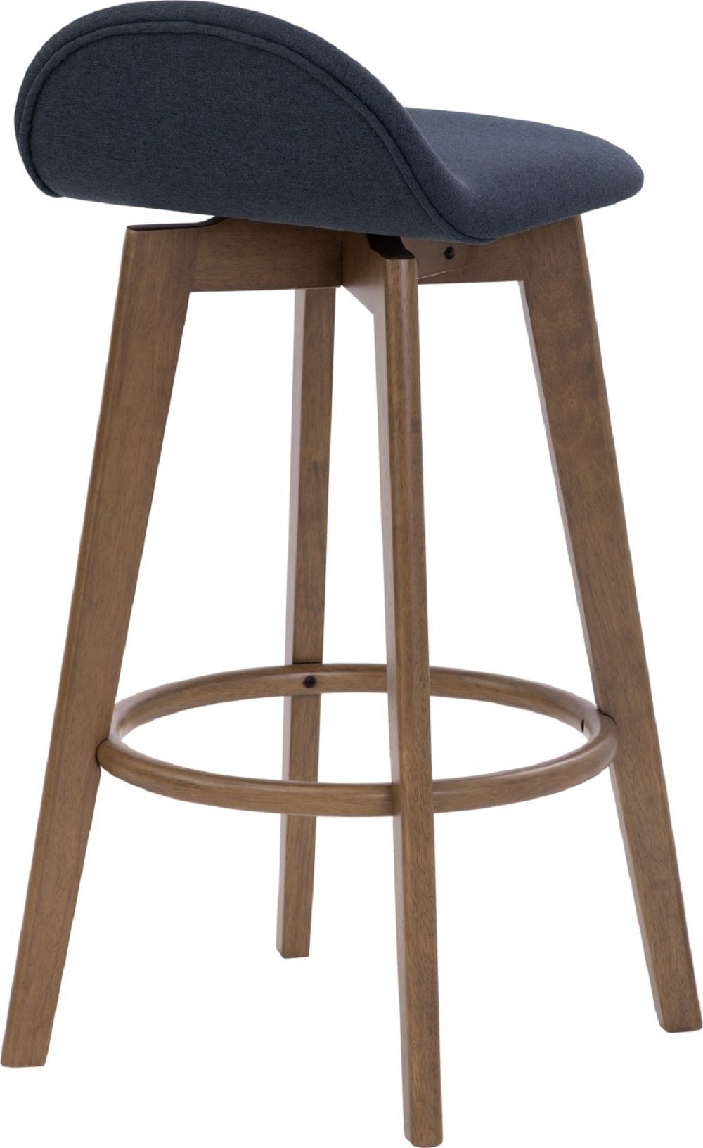 MORA BAR CHAIR IN COCOA COLOUR FRAME NAVY COLOUR CHALLIS FABRIC SEAT