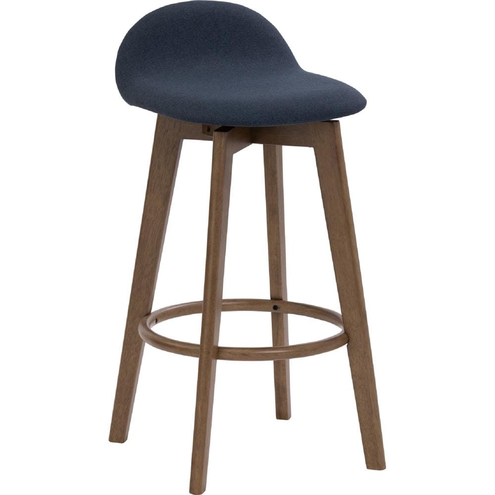 MORA BAR CHAIR IN COCOA COLOUR FRAME NAVY COLOUR CHALLIS FABRIC SEAT