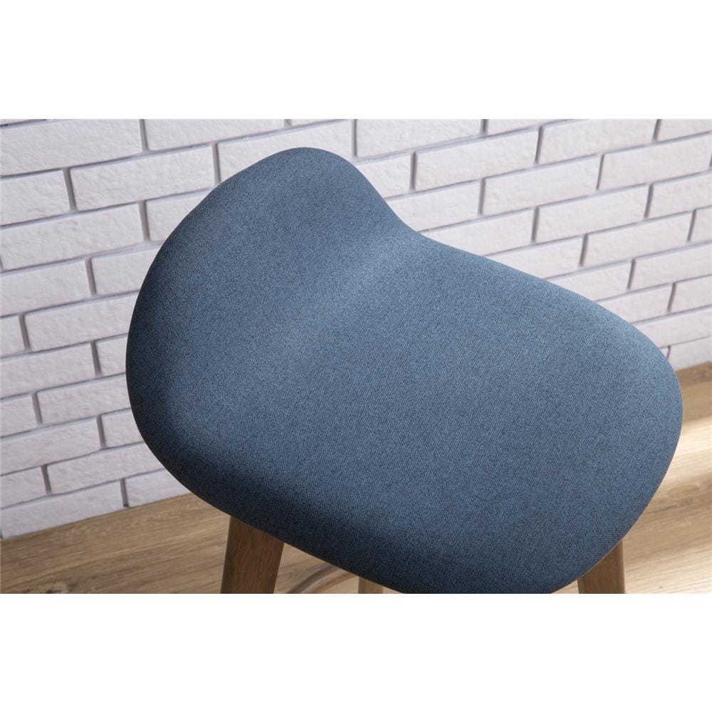 MORA BAR CHAIR IN COCOA COLOUR FRAME NAVY COLOUR CHALLIS FABRIC SEAT