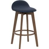 MORA BAR CHAIR IN COCOA COLOUR FRAME NAVY COLOUR CHALLIS FABRIC SEAT