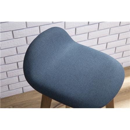 MORA BAR CHAIR IN COCOA COLOUR FRAME NAVY COLOUR CHALLIS FABRIC SEAT