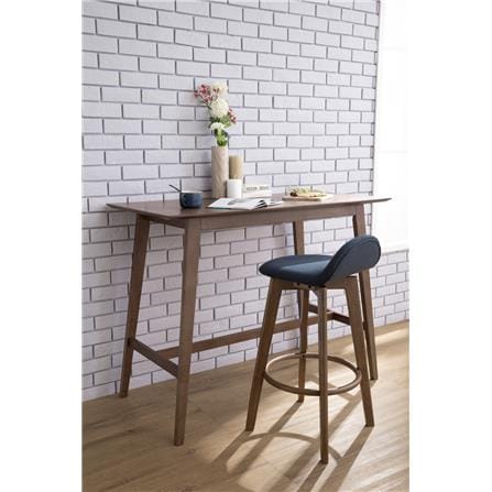 MORA BAR CHAIR IN COCOA COLOUR FRAME NAVY COLOUR CHALLIS FABRIC SEAT