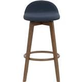 MORA SOLID WOOD BAR CHAIR NAVY FABRIC SEAT