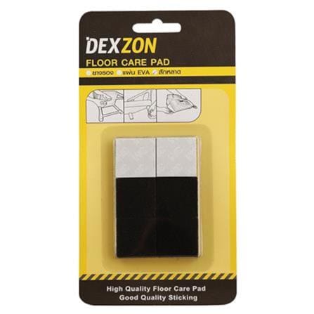 DEXZON SQUARE FELT PAD 25X3MM BLACK 12EACH