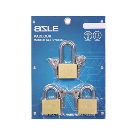 AZLE KEYED ALIKE PADLOCK SET 40MM 3 EACH POLISHED BRASS