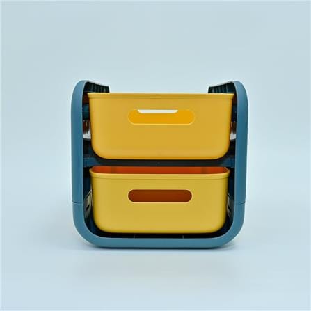 2-TIER DRAWER STACKO MARU 25.5X38X25.5CM YELLOW