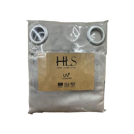 HLS CURTAIN EYELET LEAF 140X180CM GRAY