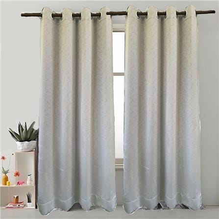 HLS CURTAIN EYELET LEAF 140X180CM GRAY
