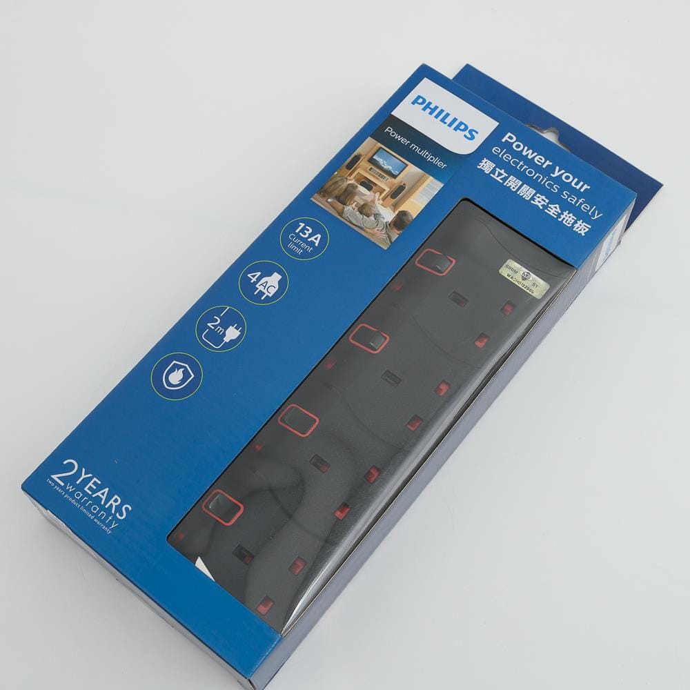 POWER STRIP 4G2M 2M T/SCKT PLP-SPN1644BA PHILIPS
