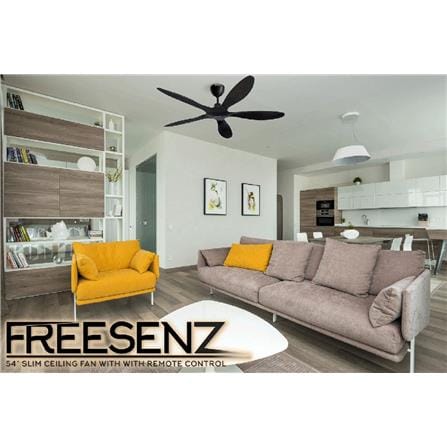 CEILING FAN FREESENZ PIANO BLACK MAVA ABS  BLACK 54"