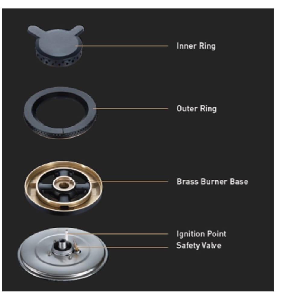 ELBA GAS HOB EGH-K8742G(BK) 2BURNER 5KW 78CM