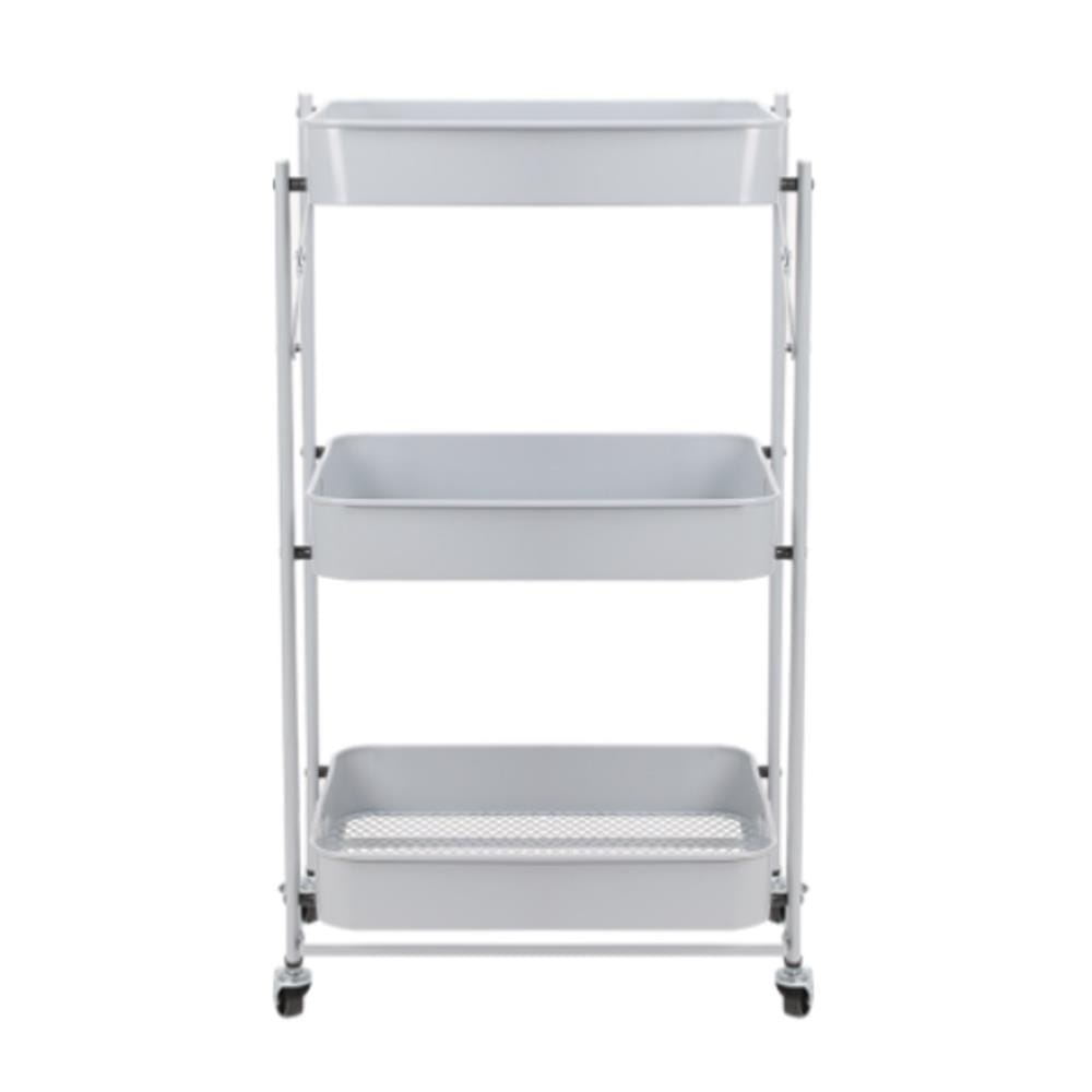 3-TIER FOLDING UTILITY CART STACKO HAZEL 45X30X77CM GREY