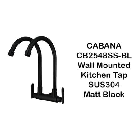CABANA SINK FAUCET WALL MOUNTED FLEXIBLE HEAD CB2548SS-BLACK