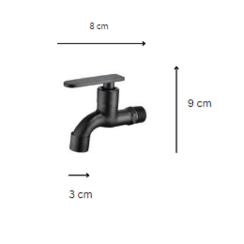 CABANA WALL TAP 1 WAY CB2516SS-BLACK MBK SS304