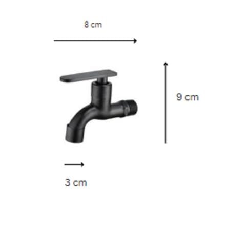 CABANA WALL TAP 1 WAY CB2516SS-BLACK MBK SS304