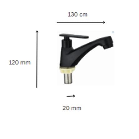 CABANA BASIN FAUCET COLD TAP CB2517SS-BLACK MBK SS304
