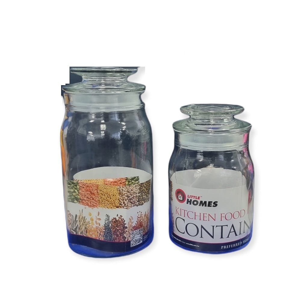 LITTLE HOMES AIR TIGHT GLASS POP CANISTER 750ML LH6857