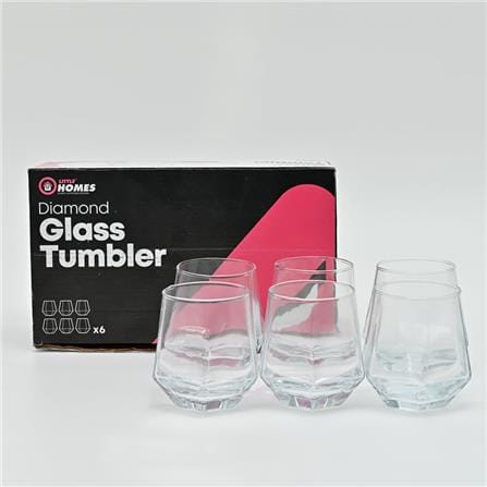 LITTLE HOMES GLASS TUMBLER 6PCS SET 10OZ (DIAMOND) LH3788