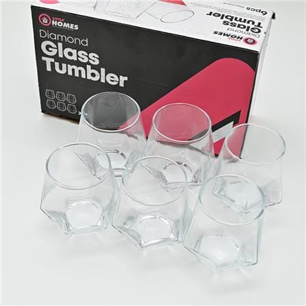 LITTLE HOMES GLASS TUMBLER 6PCS SET 10OZ (DIAMOND) LH3788