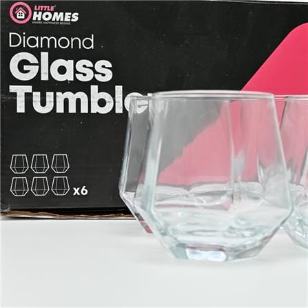 LITTLE HOMES GLASS TUMBLER 6PCS SET 10OZ (DIAMOND) LH3788