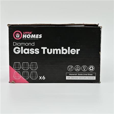 LITTLE HOMES GLASS TUMBLER 6PCS SET 10OZ (DIAMOND) LH3788