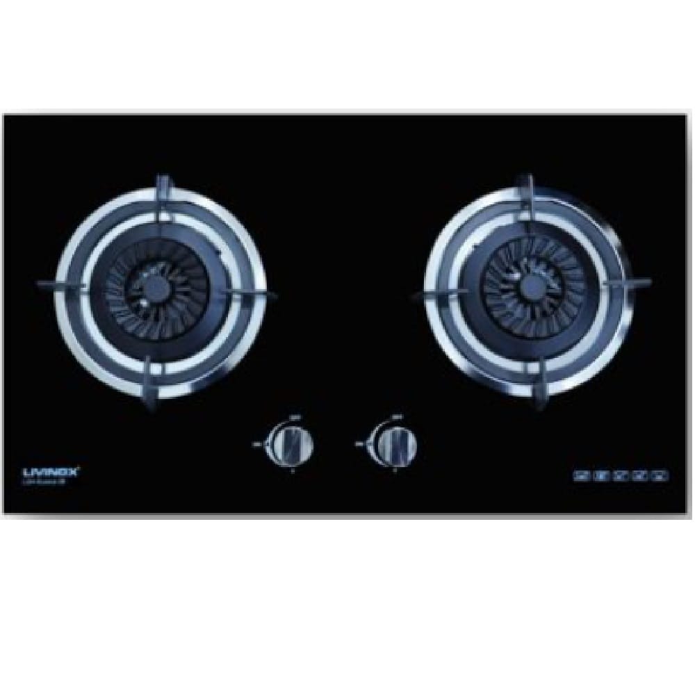 LIVINOX GAS HOB LGH-EURECA BL 2BURNER 4.5KW 76CM