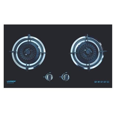 LIVINOX GAS HOB LGH-EURECA BL 2BURNER 4.5KW 76CM