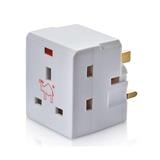 SELAMAT 13A 250V 3 WAY ADAPTOR WITH NEON 2K-333L WHITE