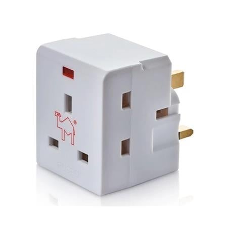 SELAMAT 13A 250V 3 WAY ADAPTOR WITH NEON 2K-333L WHITE