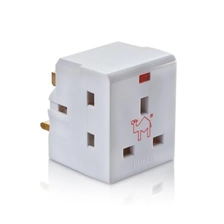 SELAMAT 13A 250V 3 WAY ADAPTOR WITH NEON 2K-333L WHITE