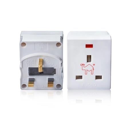 SELAMAT 13A 250V 3 WAY ADAPTOR WITH NEON 2K-333L WHITE