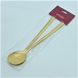 SHUTO LUXORY STAINLESS STEEL GOLD TABLE SPOON 2PC CT-38-1