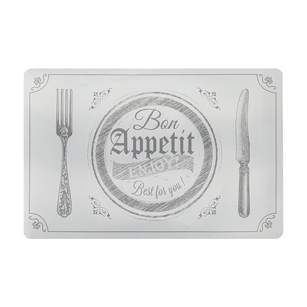 PLACEMAT KECH PEVA PRINTED 0.2x43.5x28.5cm PEVA-24791-WHITE WHITE