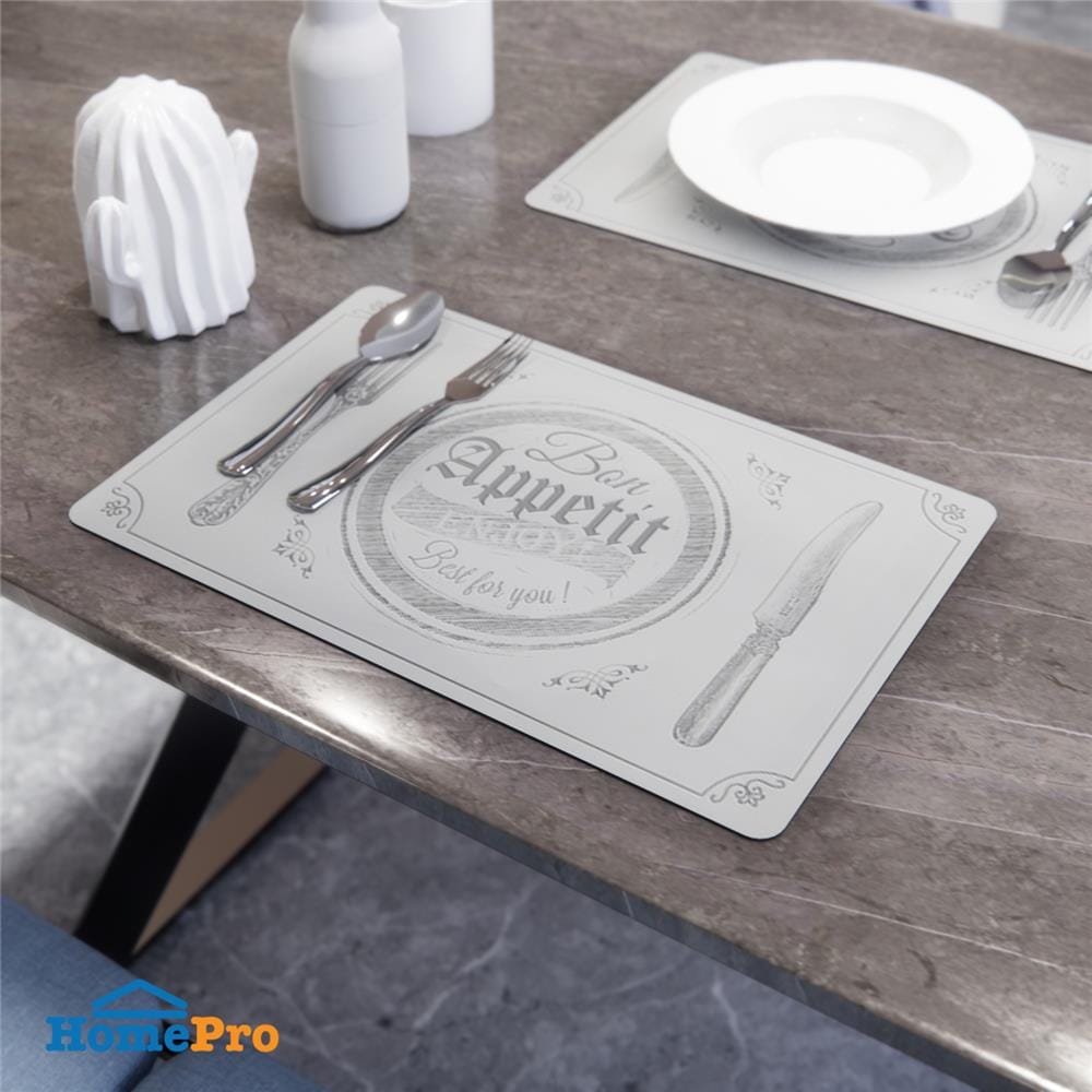 PLACEMAT KECH PEVA PRINTED 0.2x43.5x28.5cm PEVA-24791-WHITE WHITE