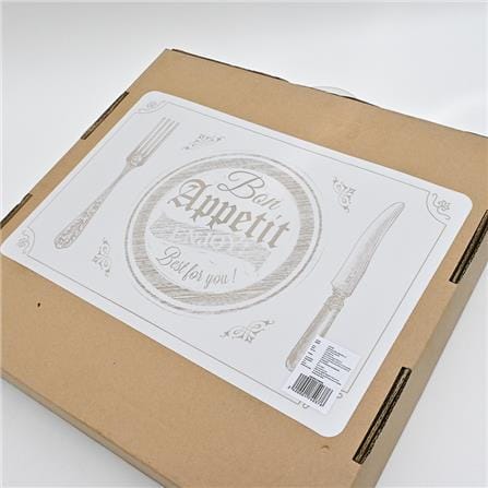 PLACEMAT KECH PEVA PRINTED 0.2x43.5x28.5cm PEVA-24791-WHITE WHITE