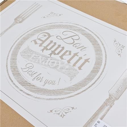 PLACEMAT KECH PEVA PRINTED 0.2x43.5x28.5cm PEVA-24791-WHITE WHITE