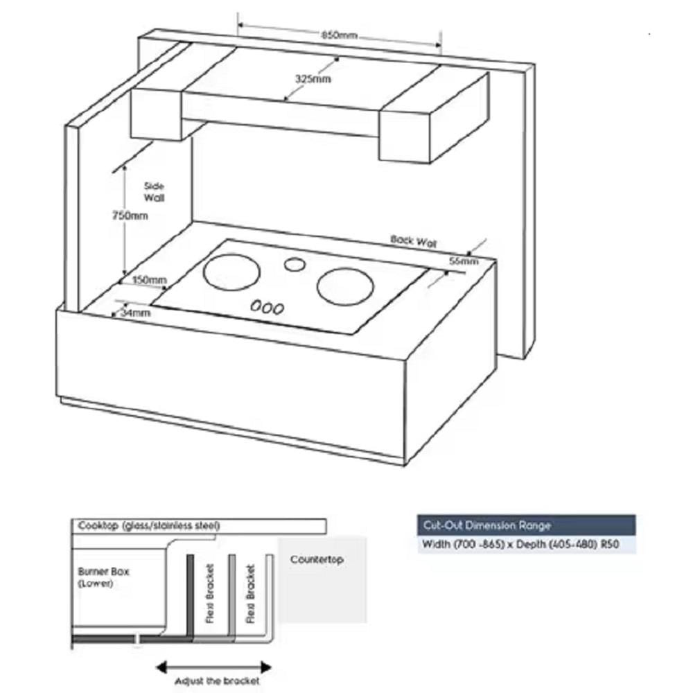 ELECTROLUX GAS HOB EHG9231BC 2BURNERS 5KW 90CM