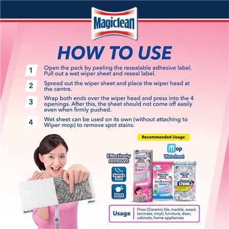 MAGICLEAN WIPER WET SHEET MINT 10S