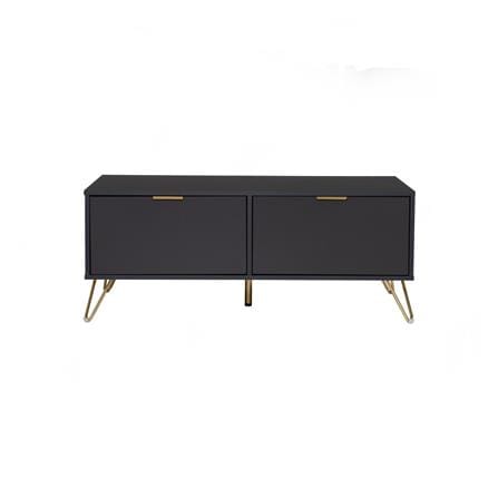 NUHOOM VOLOS COFFEE TABLE IN GOLD COLOUR METAL LEG, BLACK COLOUR TOP