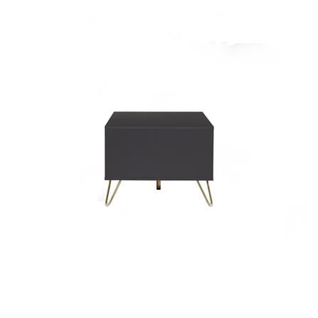 NUHOOM VOLOS COFFEE TABLE IN GOLD COLOUR METAL LEG, BLACK COLOUR TOP