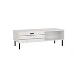 NUHOOM KOTKA COFFEE TABLE IN MATT BLACK EPOXY COLOUR LEG, WHITE COLOUR TOP