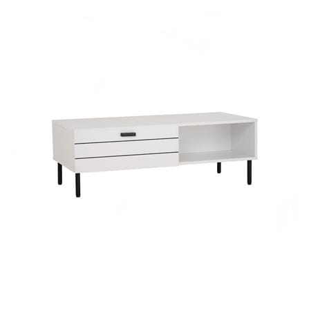 NUHOOM KOTKA COFFEE TABLE IN MATT BLACK EPOXY COLOUR LEG, WHITE COLOUR TOP