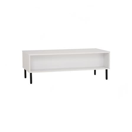 NUHOOM KOTKA COFFEE TABLE IN MATT BLACK EPOXY COLOUR LEG, WHITE COLOUR TOP
