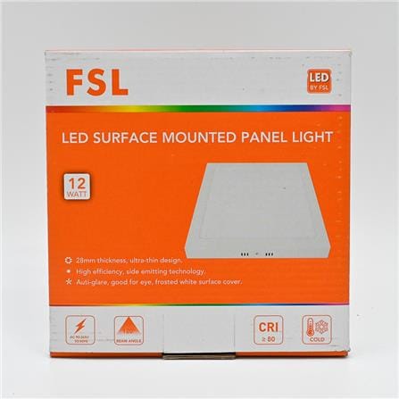 FSL SURFACE DOWNLIGHT LED 6" 12W ACRYLIC COOL WHITE SQUARE WHITE