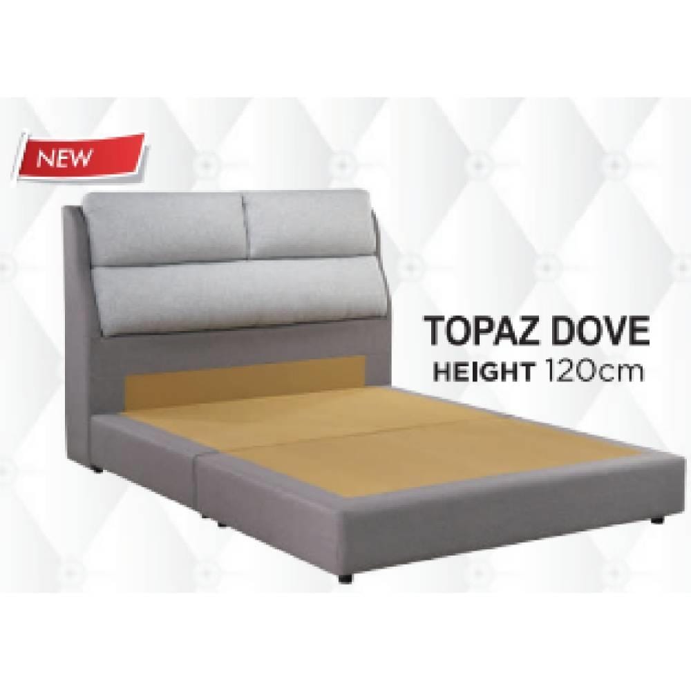 KINGKOIL BEDFRAME ONLY QUEEN SIZE (5) TOPAZ DOVE GREY