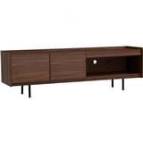 NUHOOM DENVER 1.8M TV CABINET IN MATT BLACK EPOXY COLOUR LEG, WALNUT COLOUR TOP